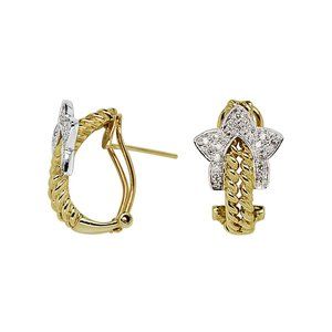 0.25 Ct.tw. Diamond Star Rope Earrings 14K Two Tone Gold